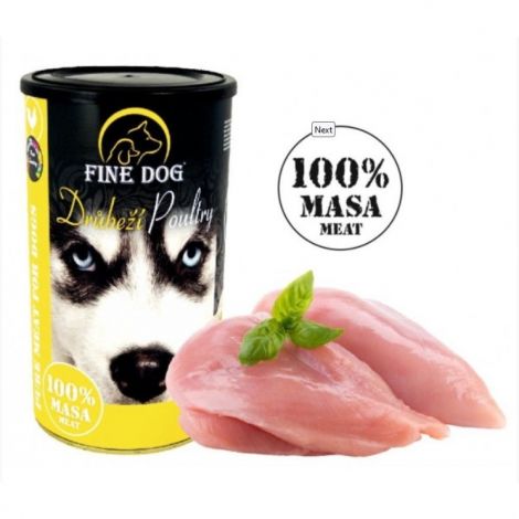 Fine dog 1200g drůbeží 100% masa/8ks