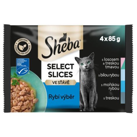 Sheba Select in Sauce 4 x 85g kaps.rybí výběr ve šťávě 