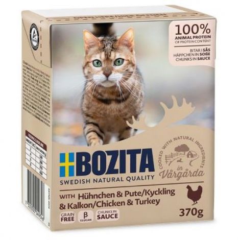 Bozita 370g cat chunks in gravy with chicken & turkey